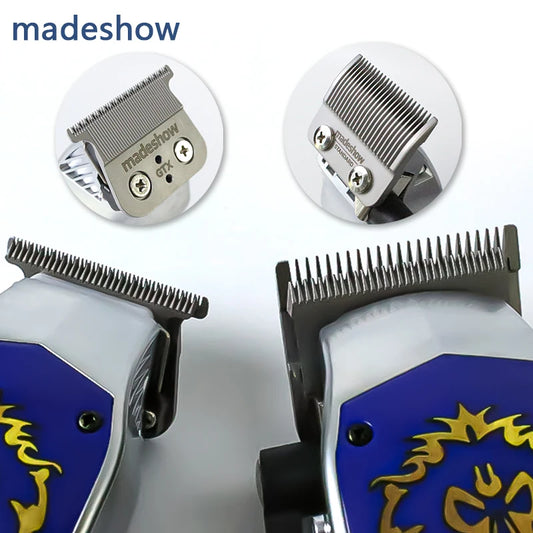 Madeshow D6 Professional Clipper Set - 7200RPM Ceramic Blade, 2200mAh Battery, All-Metal Body for Barber Fading & Trimming
