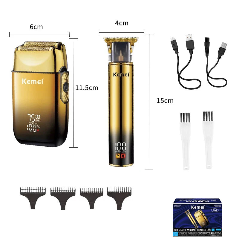 Kemei Hair Trimmer Electric Razor Foil Shavers Professional Beard Trimmer for Men Grooming Kit Barber Clippers Haircut Machine