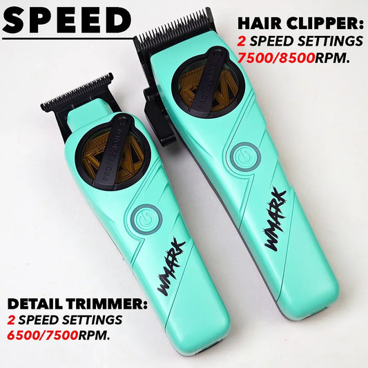 WMARK NG-8613KIT BRDCLIP Barber Set Professional Men's Hair Clipper Trimmer Set DLC Blade Electric Machine Barber Charging Base