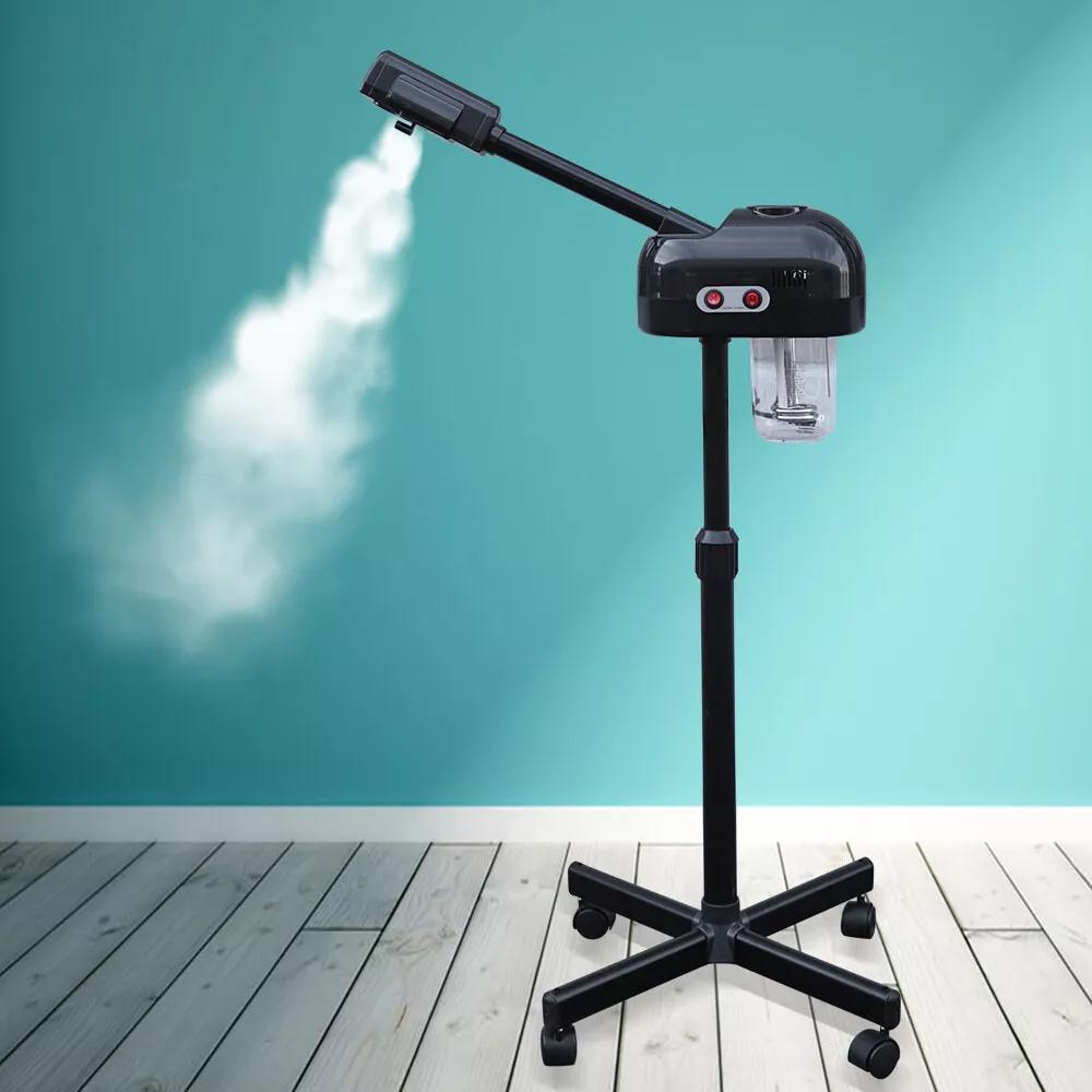 Compact Size] Ebony Elegance: Professional 2-in-1 Black Facial Steamer