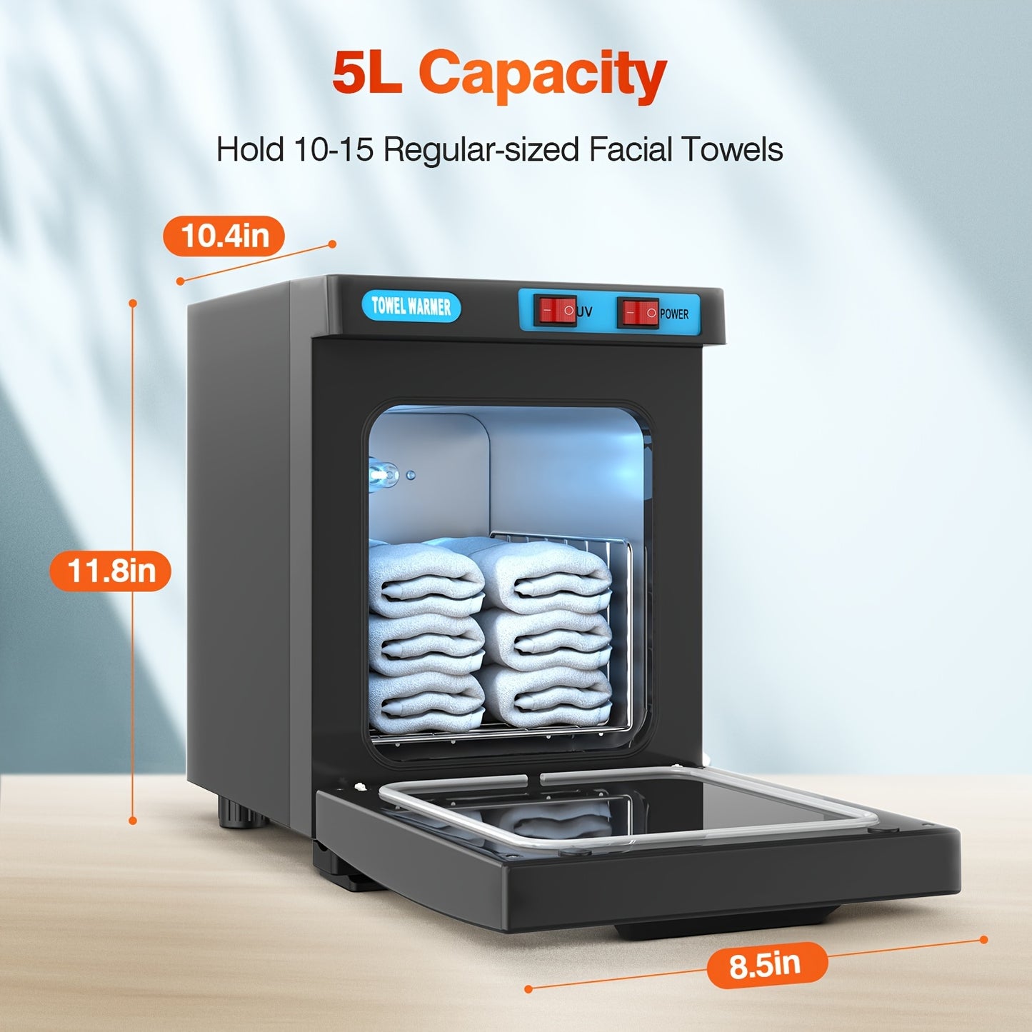 UV 1.32gal Hot Towel Warmer Freestanding Towel Warmer Cabinet, Professional Spa 2-in-1 Heater for Facials - Quick Heating Towel Cabinet for Salon, Barber, Esthetician, Gym, Home, Hotel