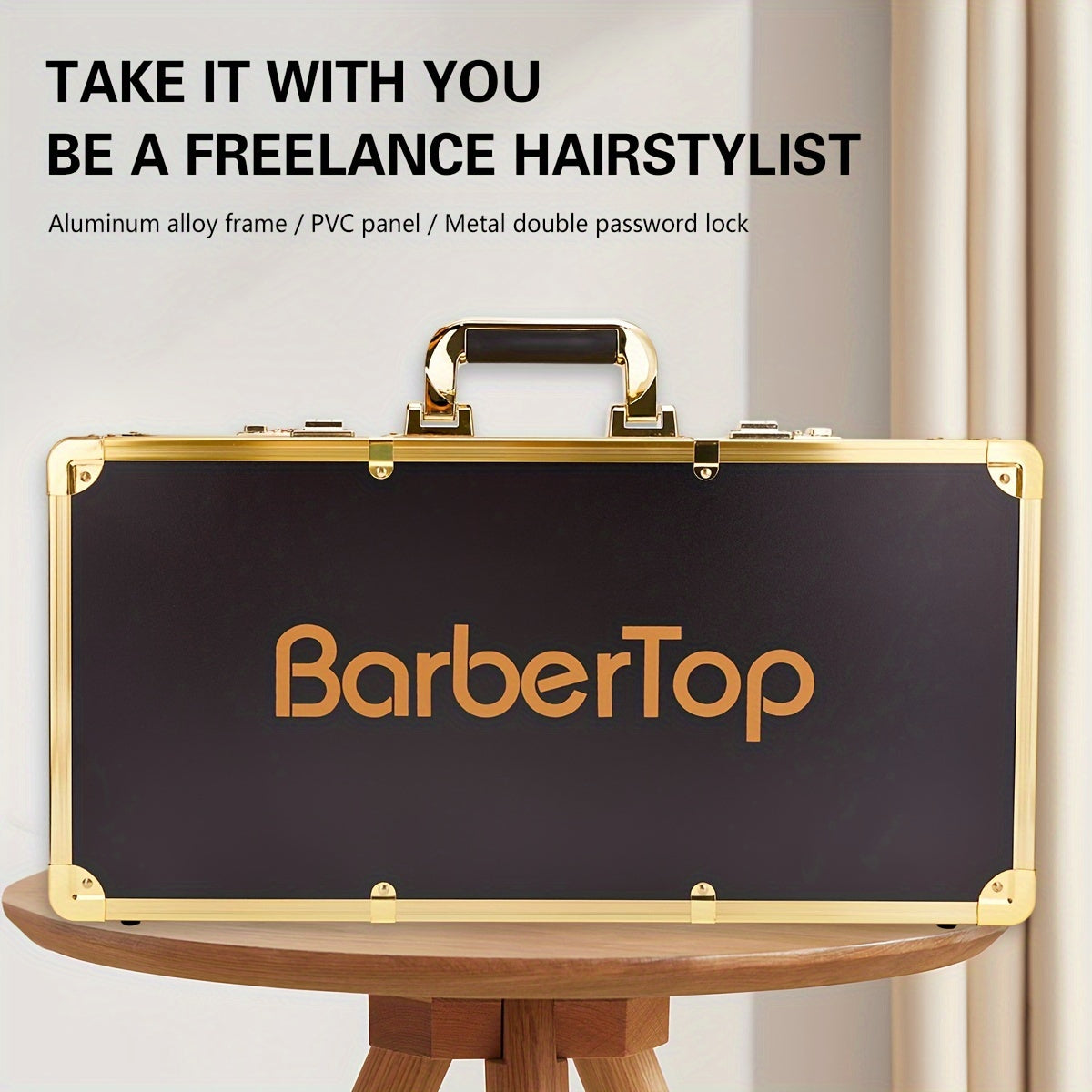 BarberTop Hair Stylist Case, Salon Barber Scissors Grooming Kit With Storage Box, Portable Travel Suitcase For Hairstylists And Pet Groomers, Durable Aluminum Frame, Waterproof And Stain Resistant