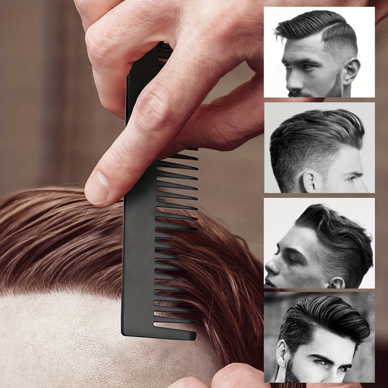 1pc Skull Zinc Alloy Hair Comb, Beard Styling Comb For Men, Wide Toothed, Gentle On Scalp, Portable Barber Hairdressing Comb