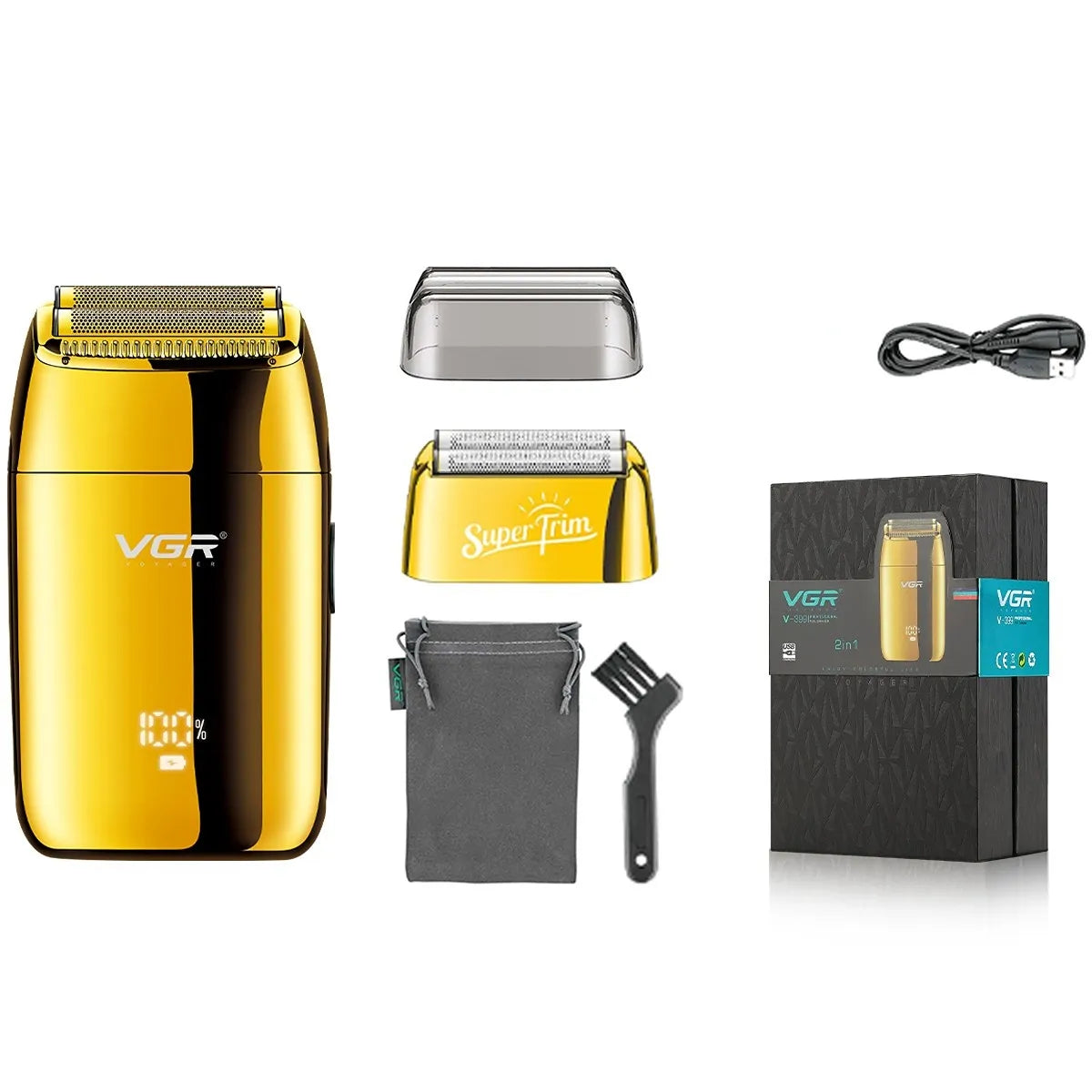 Rechargeable Men's Beard Trimmer with Spare Shaving Head