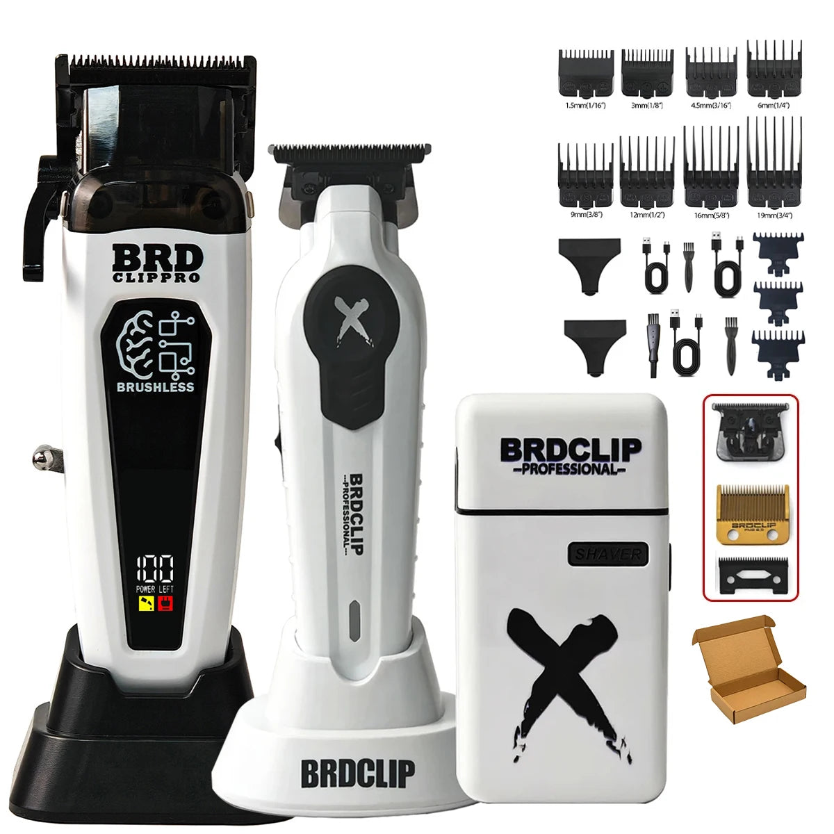 Professional BRDCLIP Barber FA1C FA1T JC10000 White 8800RPM 10000RPM DLC FADE Blade Hair Clipper Electric Trimmer Charging Base
