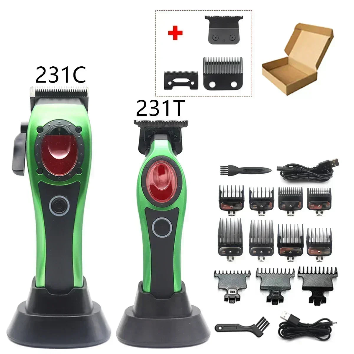 Professional Hair Clipper Hair Cutting Machine Electric Men's Trimmer with Seat Charger 8000RPM DLC Coated Blades New Model