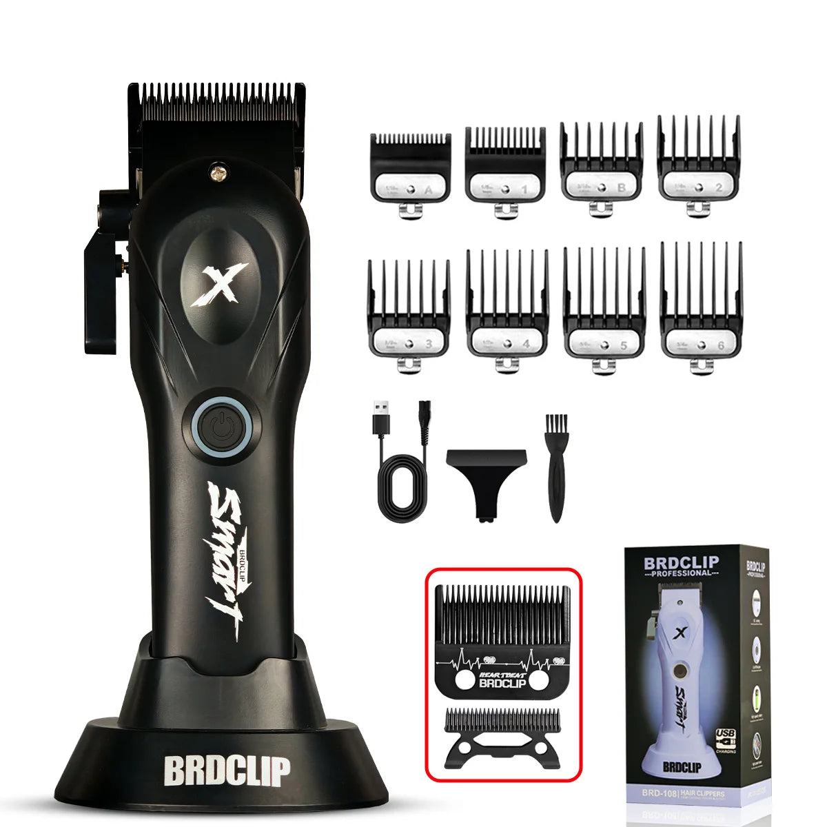 8800RPM New Professional BRDCLIP BRD-108 Electric High Power Motor Hair Clipper Hair Salon 4500mAH DLC Blade Men Barber Machine