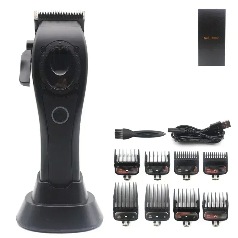 Professional Hair Clipper Hair Cutting Machine Electric Men's Trimmer with Seat Charger 8000RPM DLC Coated Blades New Model