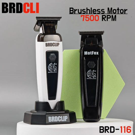 Brushless Motor 7500RPM Professional Electric Hair Trimmer DLC Blade with Base 2000mAh BRDCLIP Barber Shop Hair Clipper BRD 116