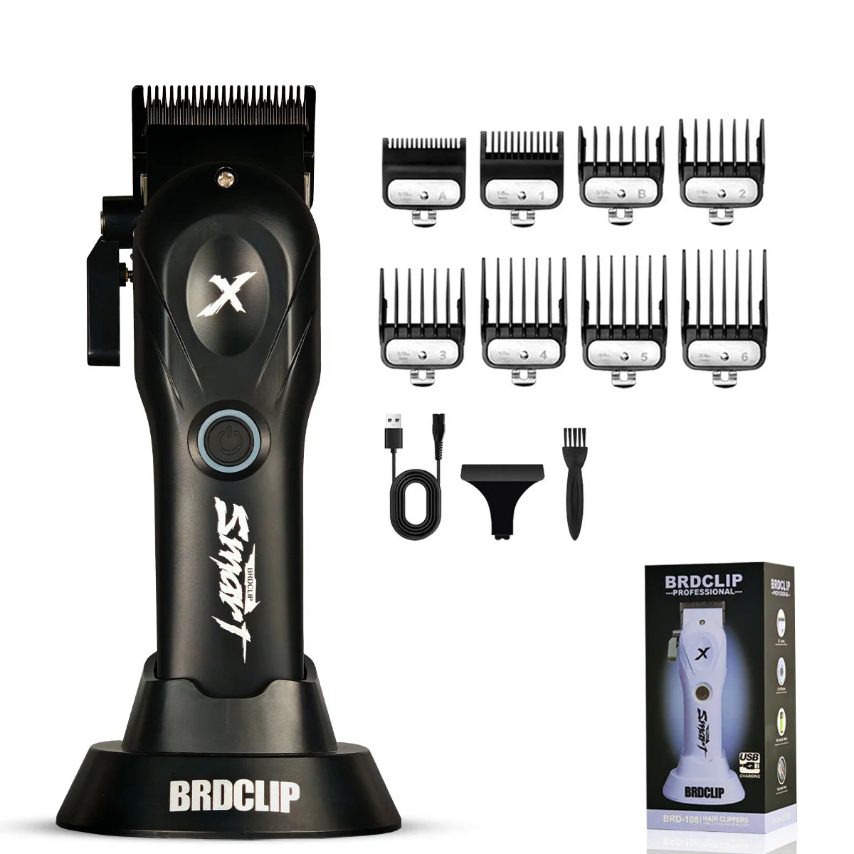 8800RPM New Professional BRDCLIP BRD-108 Electric High Power Motor Hair Clipper Hair Salon 4500mAH DLC Blade Men Barber Machine
