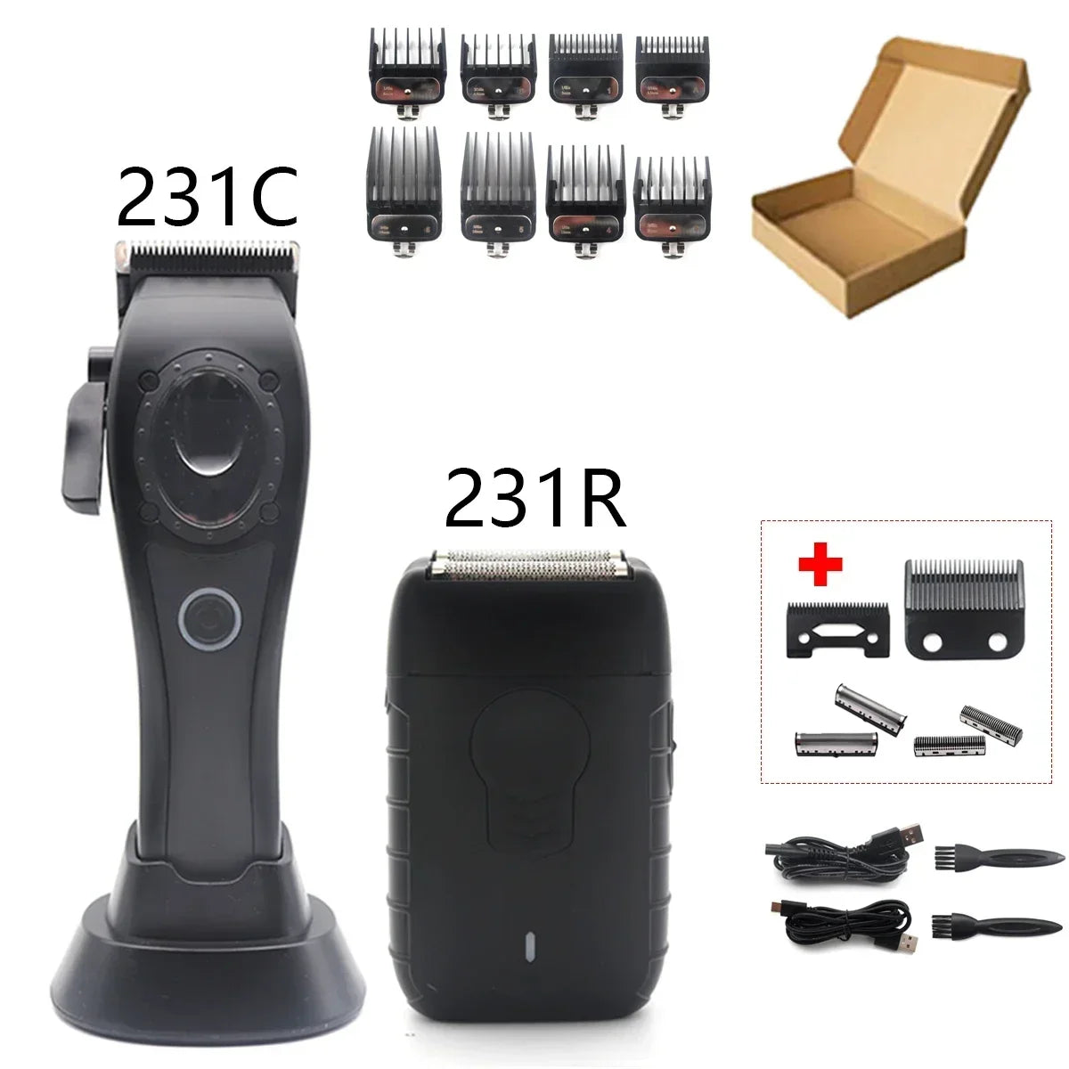 Professional Hair Clipper Hair Cutting Machine Electric Men's Trimmer with Seat Charger 8000RPM DLC Coated Blades New Model