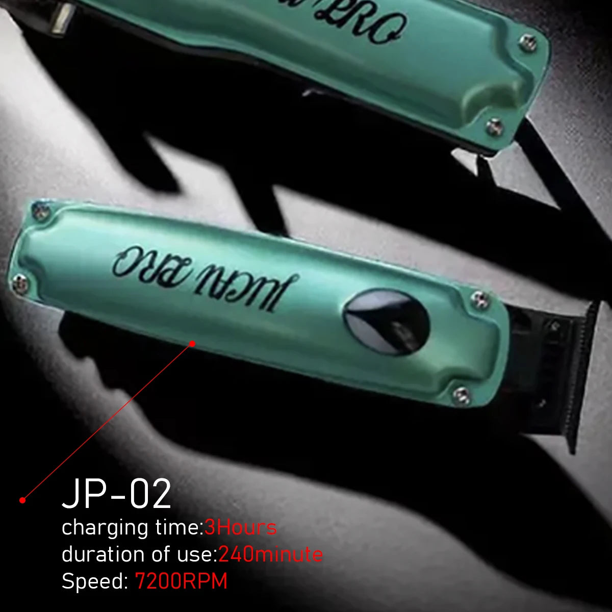 JUCAI JP-02 Men's Clipper DLC T-Blade with 7200RPM Brushless Motor with Base Charger  Professional Barber Trimmer Machine