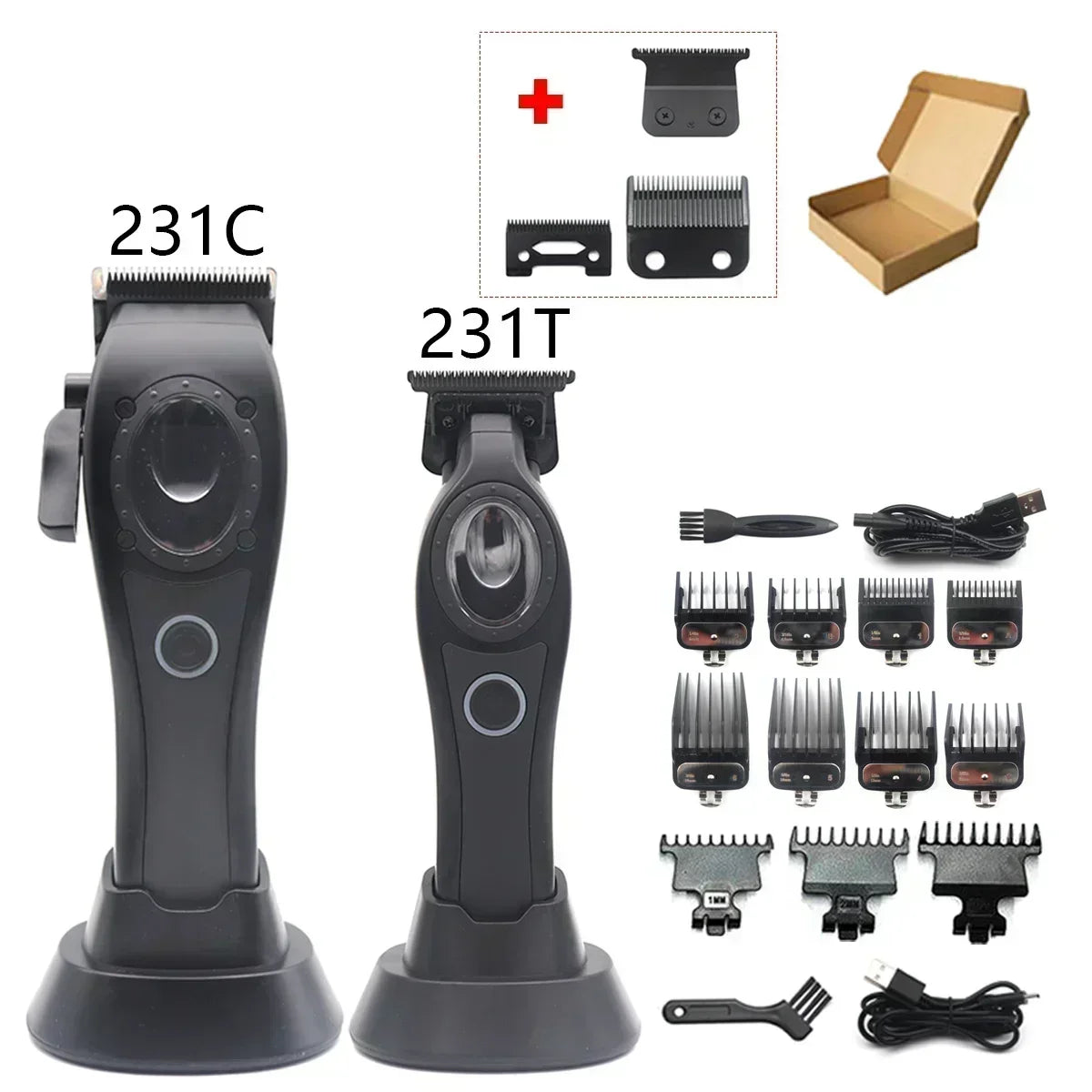 Professional Hair Clipper Hair Cutting Machine Electric Men's Trimmer with Seat Charger 8000RPM DLC Coated Blades New Model