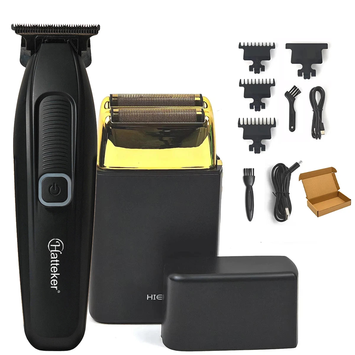 BRDCLIP High Power Professional Barber 2PC Set 8000rpm Shaver Sculpting Salon Hair Trimmer Ceramic Blade Clipper Finish Machine