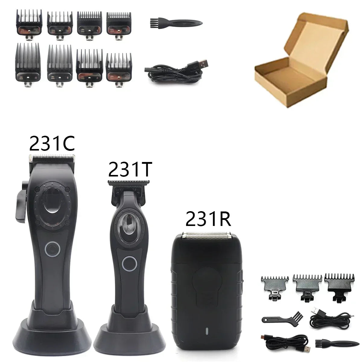 Professional Hair Clipper Hair Cutting Machine Electric Men's Trimmer with Seat Charger 8000RPM DLC Coated Blades New Model