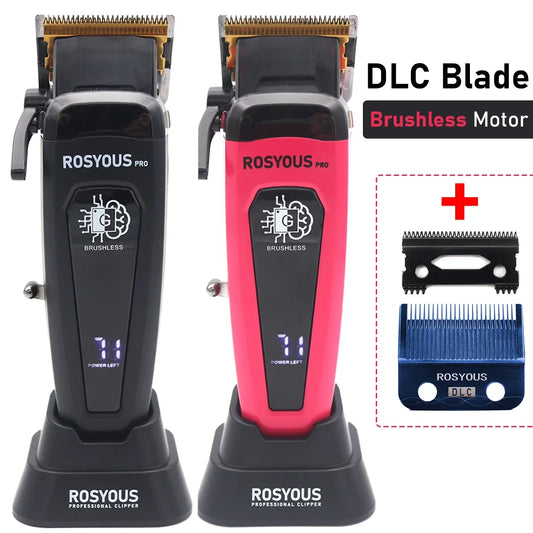 Professional Hair Clipper Brushless Motor DLC Blade with Base Charger LED Display Hair Cutting Machine Hair Trimmer for Men 106