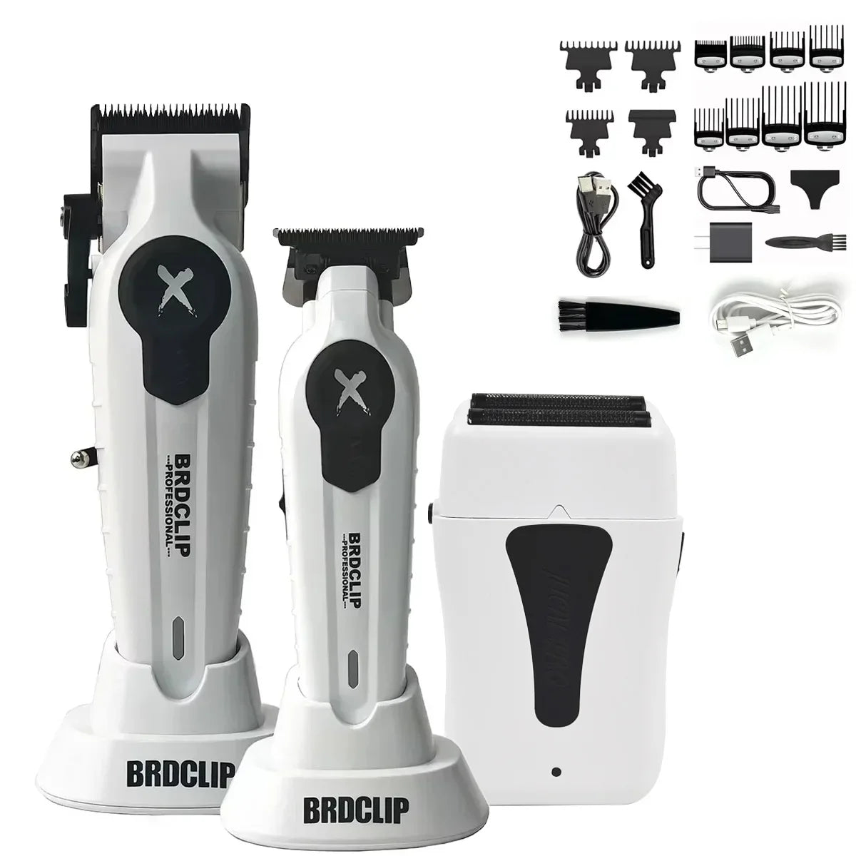 Professional BRDCLIP Barber FA1C FA1T JC10000 White 8800RPM 10000RPM DLC FADE Blade Hair Clipper Electric Trimmer Charging Base
