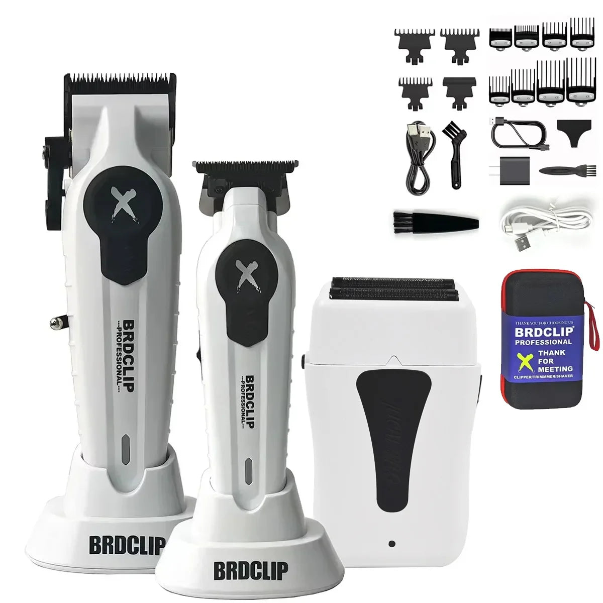 Professional BRDCLIP Barber FA1C FA1T JC10000 White 8800RPM 10000RPM DLC FADE Blade Hair Clipper Electric Trimmer Charging Base