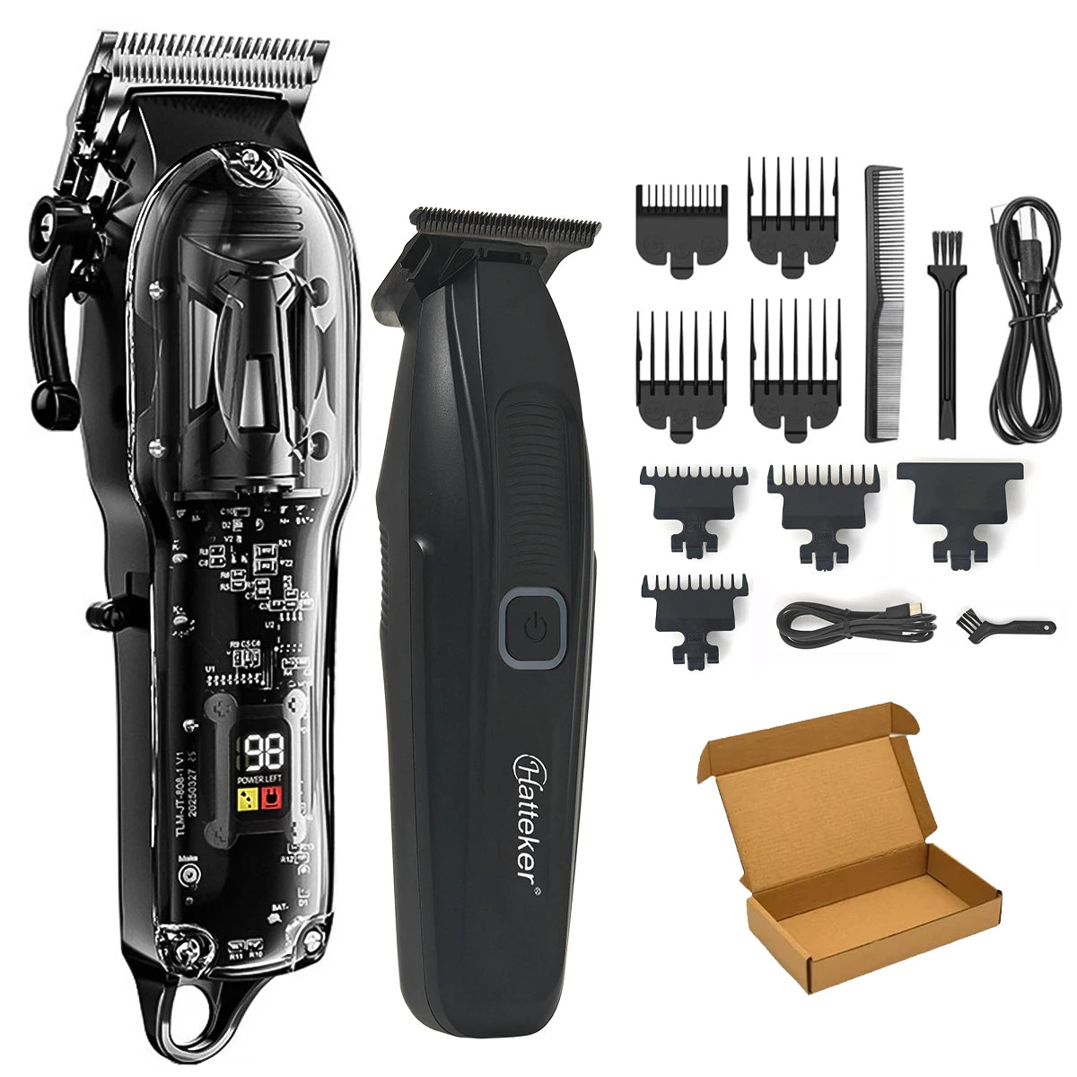 BRDCLIP 016 6135 6800RPM 7500RPM Professional Barber Hair Clipper Transparent Digital Hair Trimmer Salon Home Use Trimming Tool