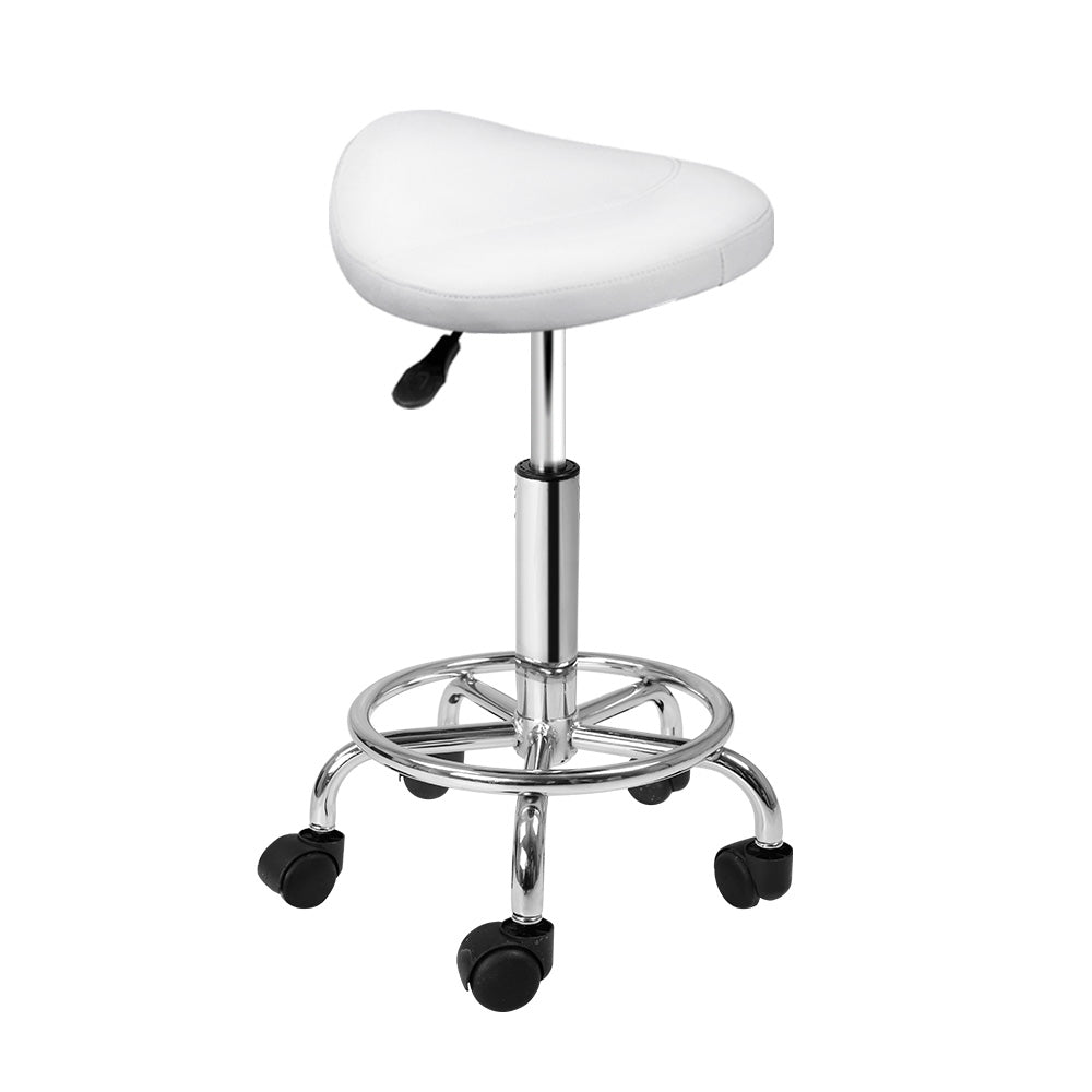 NNEDSZ Saddle Salon Stool White PU Swivel Barber Hair Dress Chair Hydraulic Lift