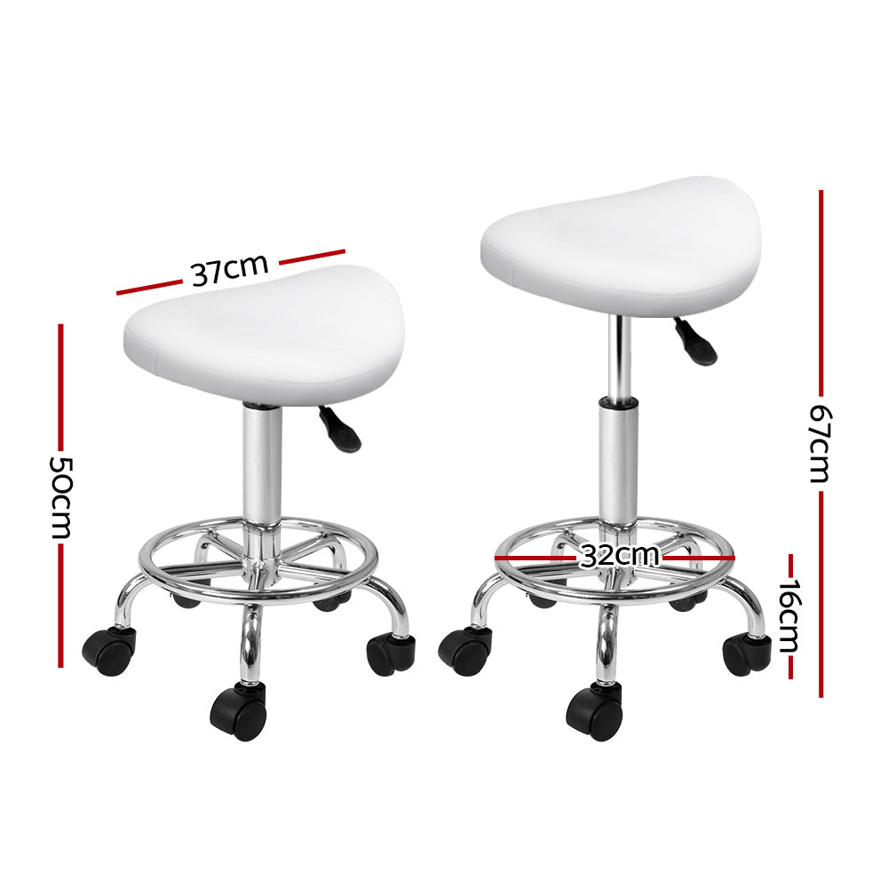 NNEDSZ Saddle Salon Stool White PU Swivel Barber Hair Dress Chair Hydraulic Lift