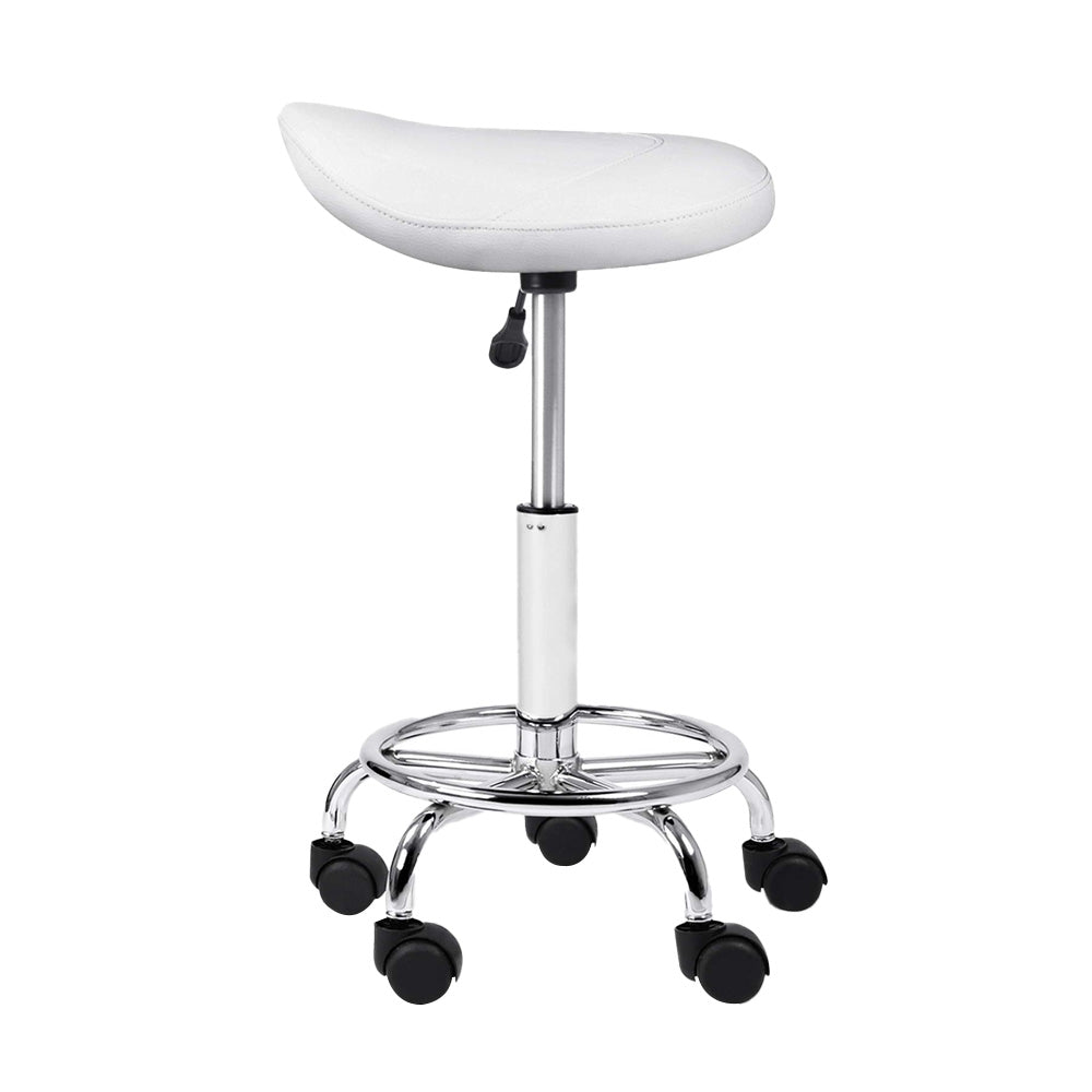 NNEDSZ Saddle Salon Stool White PU Swivel Barber Hair Dress Chair Hydraulic Lift