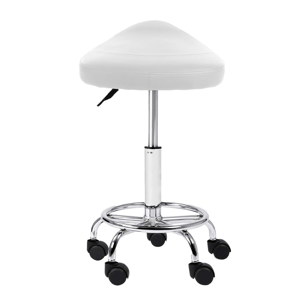 NNEDSZ Saddle Salon Stool White PU Swivel Barber Hair Dress Chair Hydraulic Lift