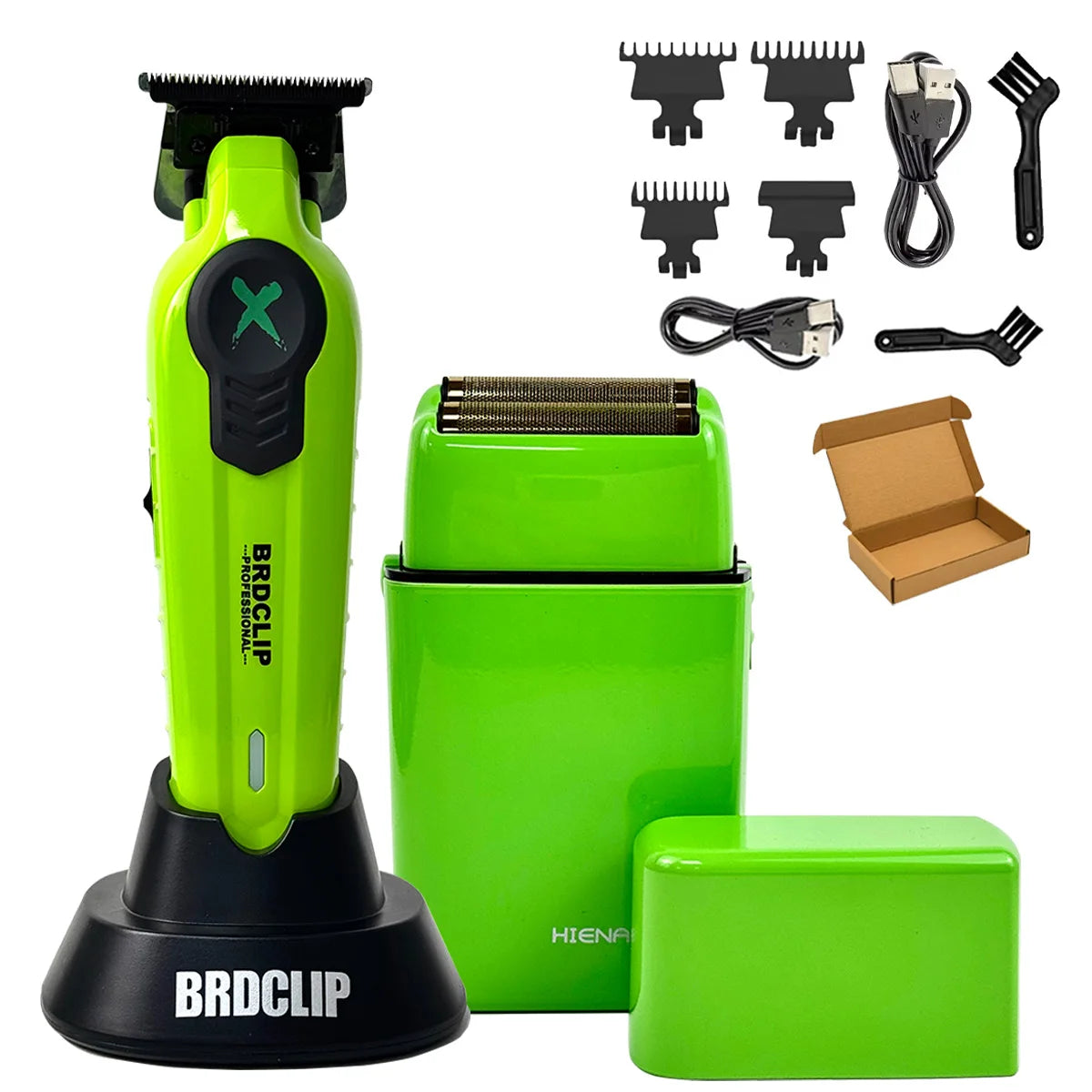 BRDCLIP High Power Professional Barber 2PC Set 8000rpm Shaver Sculpting Salon Hair Trimmer Ceramic Blade Clipper Finish Machine