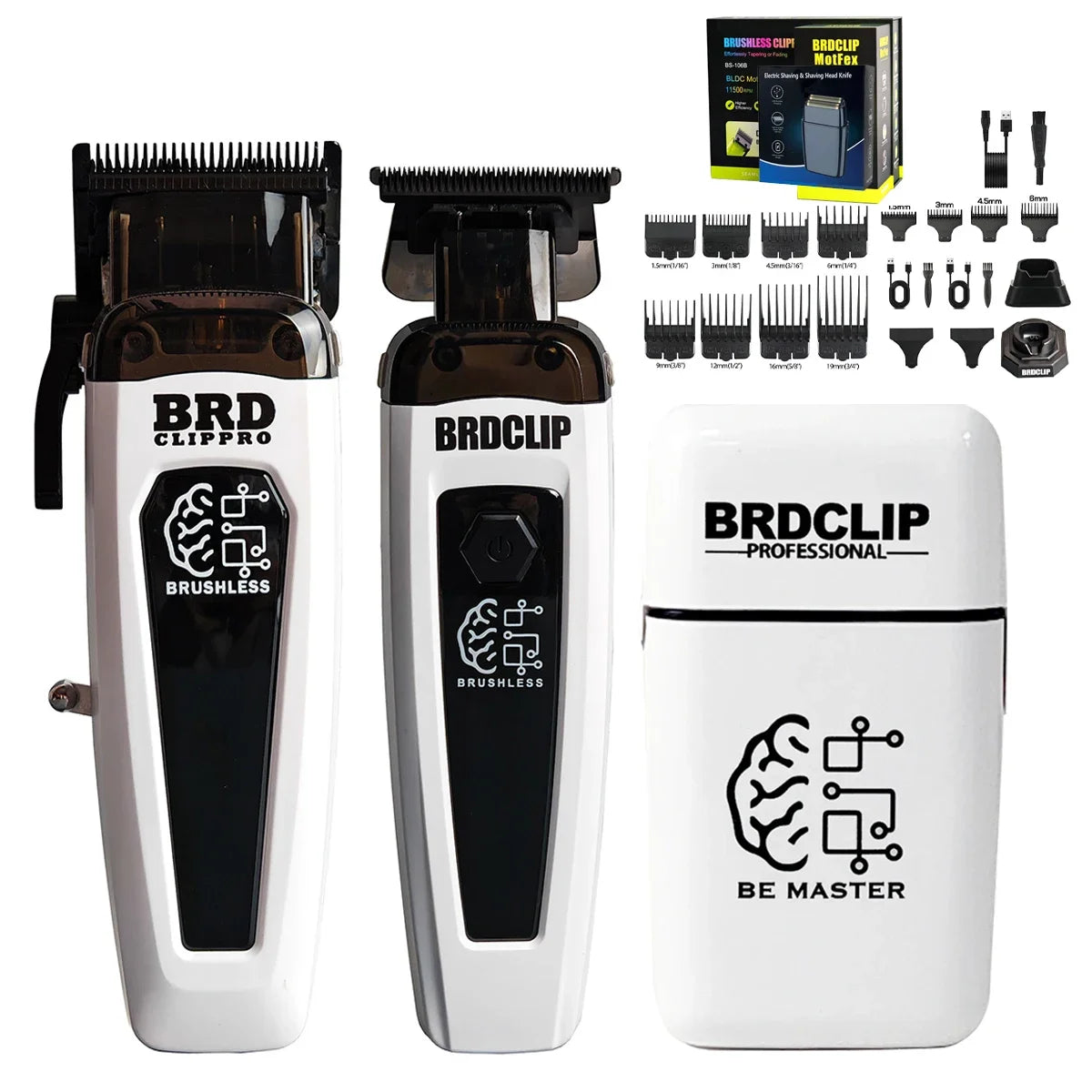 WMARK NG-8613KIT BRDCLIP Barber Set Professional Men's Hair Clipper Trimmer Set DLC Blade Electric Machine Barber Charging Base