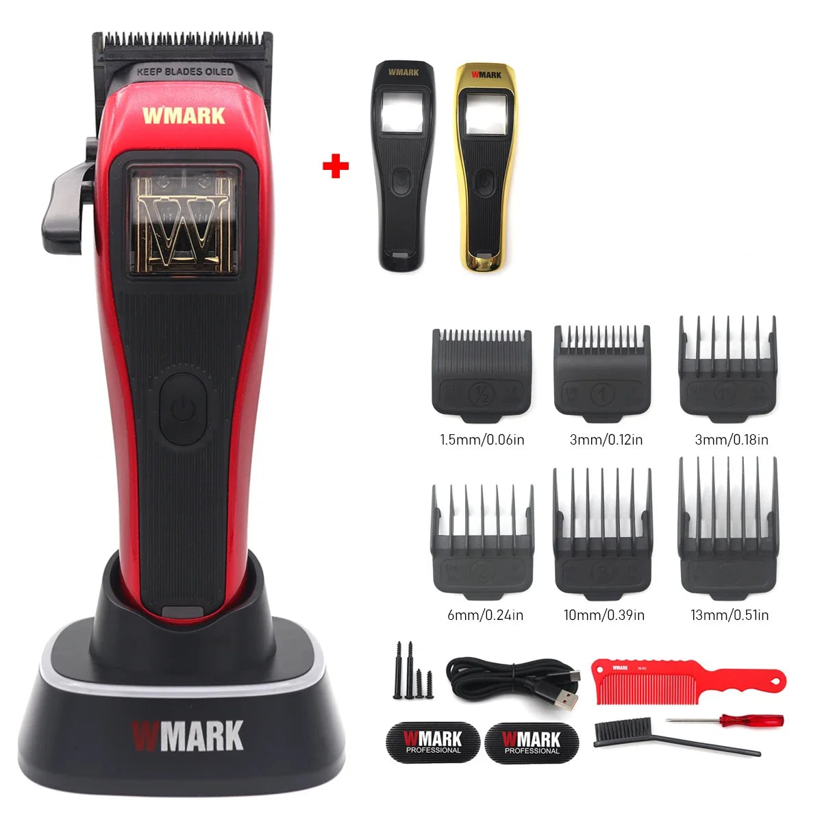 WMARK NG-X1 Professional Hair Clippers for Men,Microchipped Magnetic Motor 10000RPM 9V with Charge Stand,Cordless Cutter Trimmer