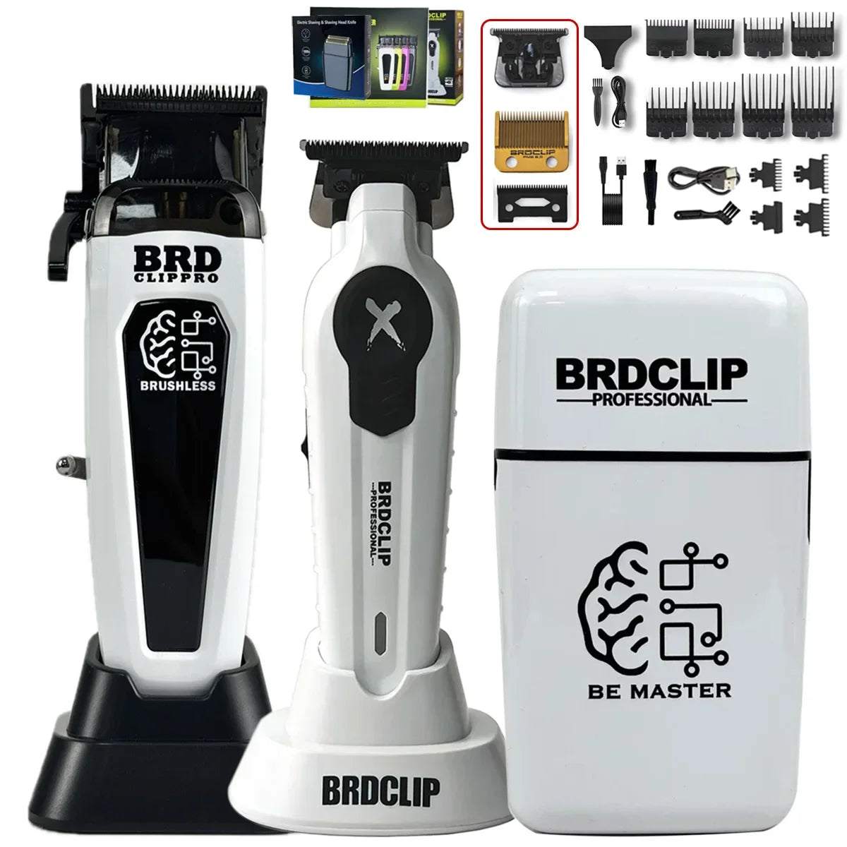 Professional BRDCLIP Barber FA1C FA1T JC10000 White 8800RPM 10000RPM DLC FADE Blade Hair Clipper Electric Trimmer Charging Base