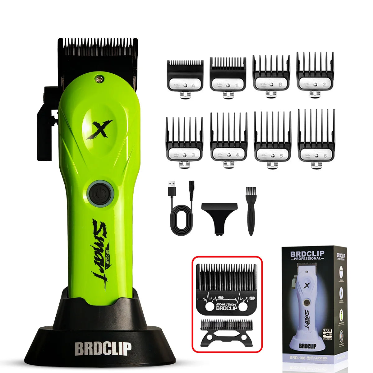 8800RPM New Professional BRDCLIP BRD-108 Electric High Power Motor Hair Clipper Hair Salon 4500mAH DLC Blade Men Barber Machine