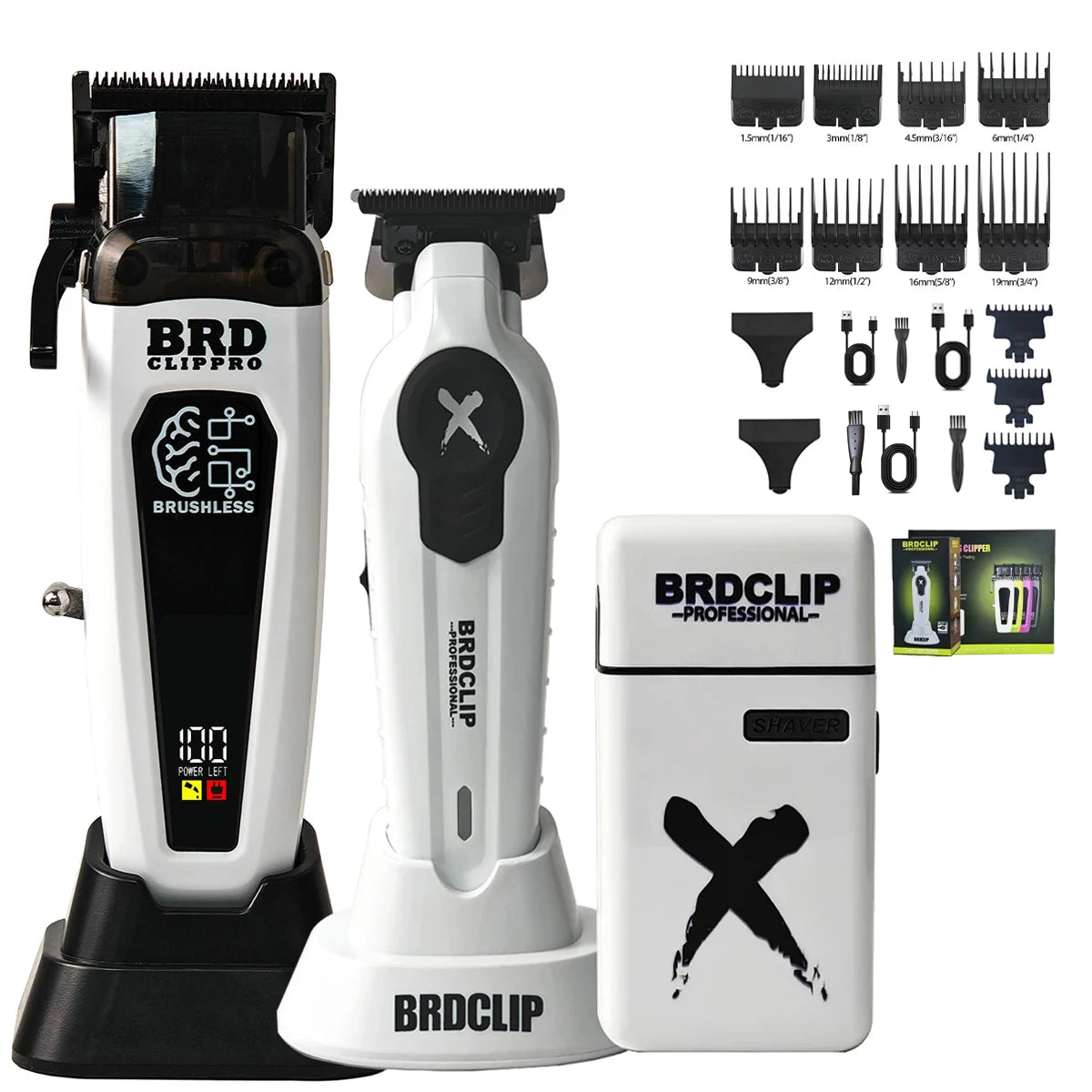 Professional BRDCLIP Barber FA1C FA1T JC10000 White 8800RPM 10000RPM DLC FADE Blade Hair Clipper Electric Trimmer Charging Base