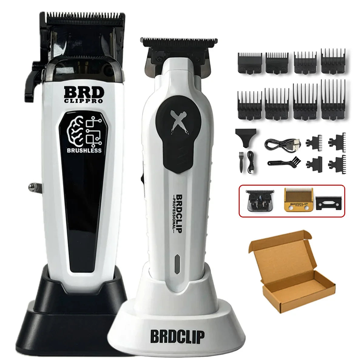 Professional BRDCLIP Barber FA1C FA1T JC10000 White 8800RPM 10000RPM DLC FADE Blade Hair Clipper Electric Trimmer Charging Base