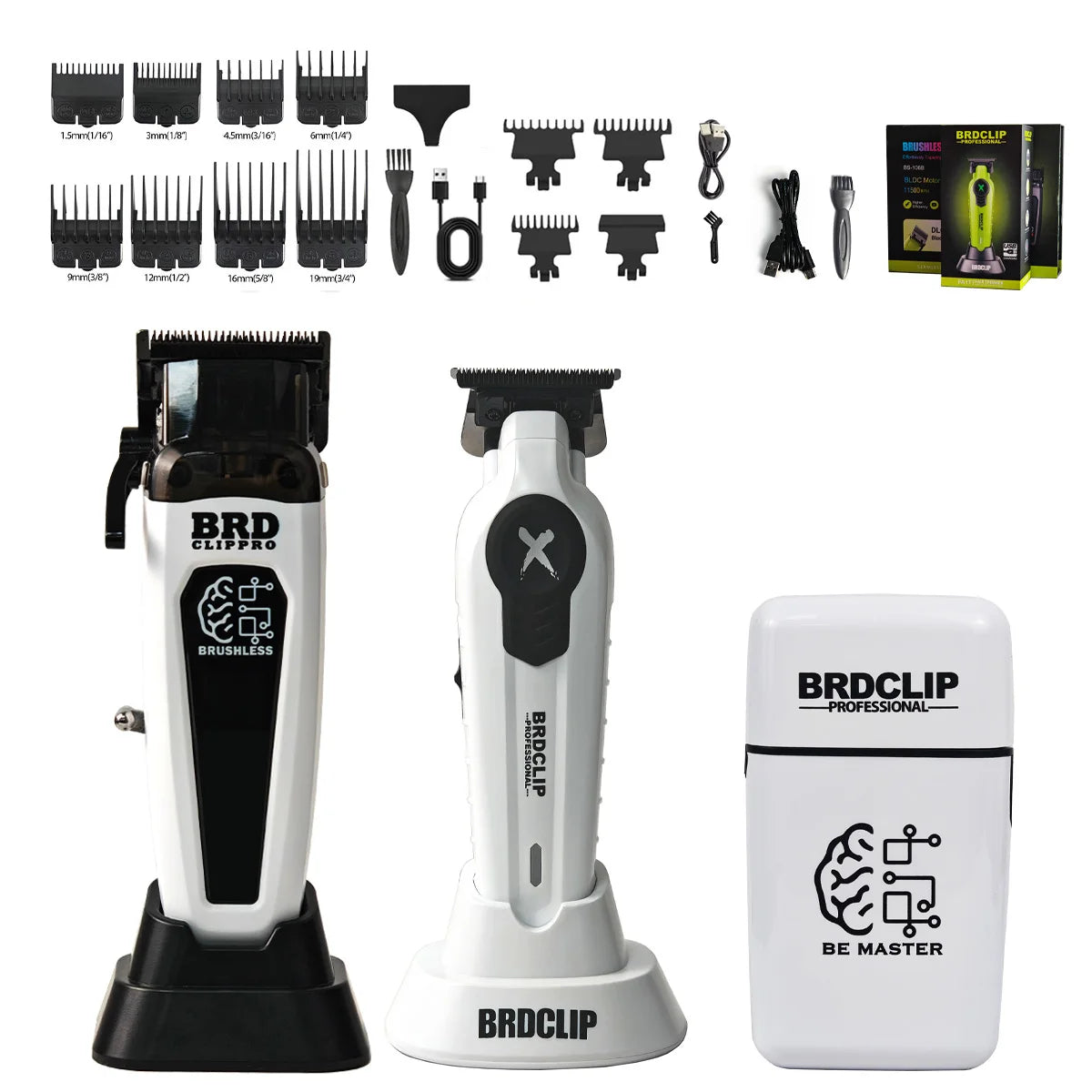 Professional BRDCLIP Barber FA1C FA1T JC10000 White 8800RPM 10000RPM DLC FADE Blade Hair Clipper Electric Trimmer Charging Base