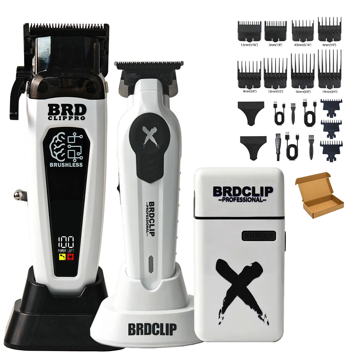 Professional BRDCLIP Barber FA1C FA1T JC10000 White 8800RPM 10000RPM DLC FADE Blade Hair Clipper Electric Trimmer Charging Base