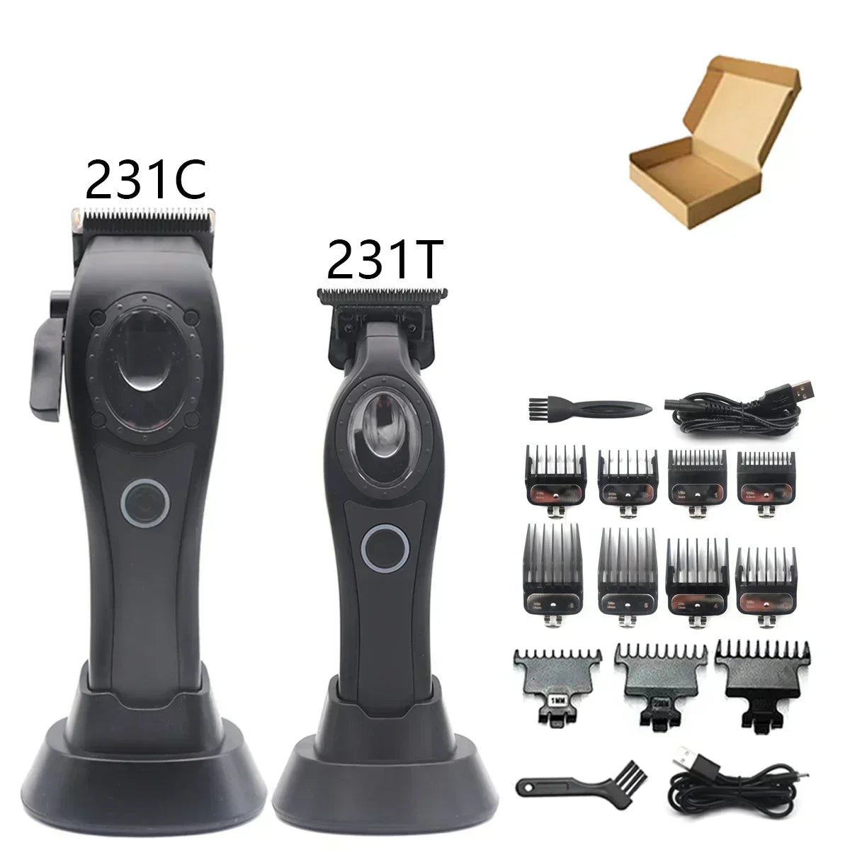 Professional Hair Clipper Hair Cutting Machine Electric Men's Trimmer with Seat Charger 8000RPM DLC Coated Blades New Model
