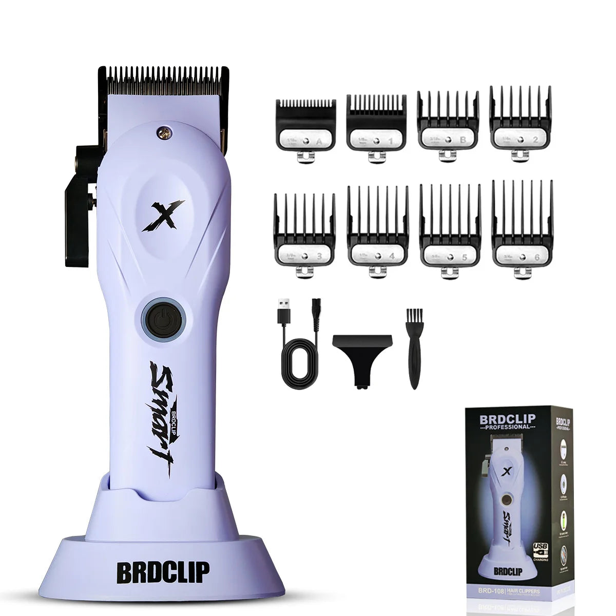 8800RPM New Professional BRDCLIP BRD-108 Electric High Power Motor Hair Clipper Hair Salon 4500mAH DLC Blade Men Barber Machine