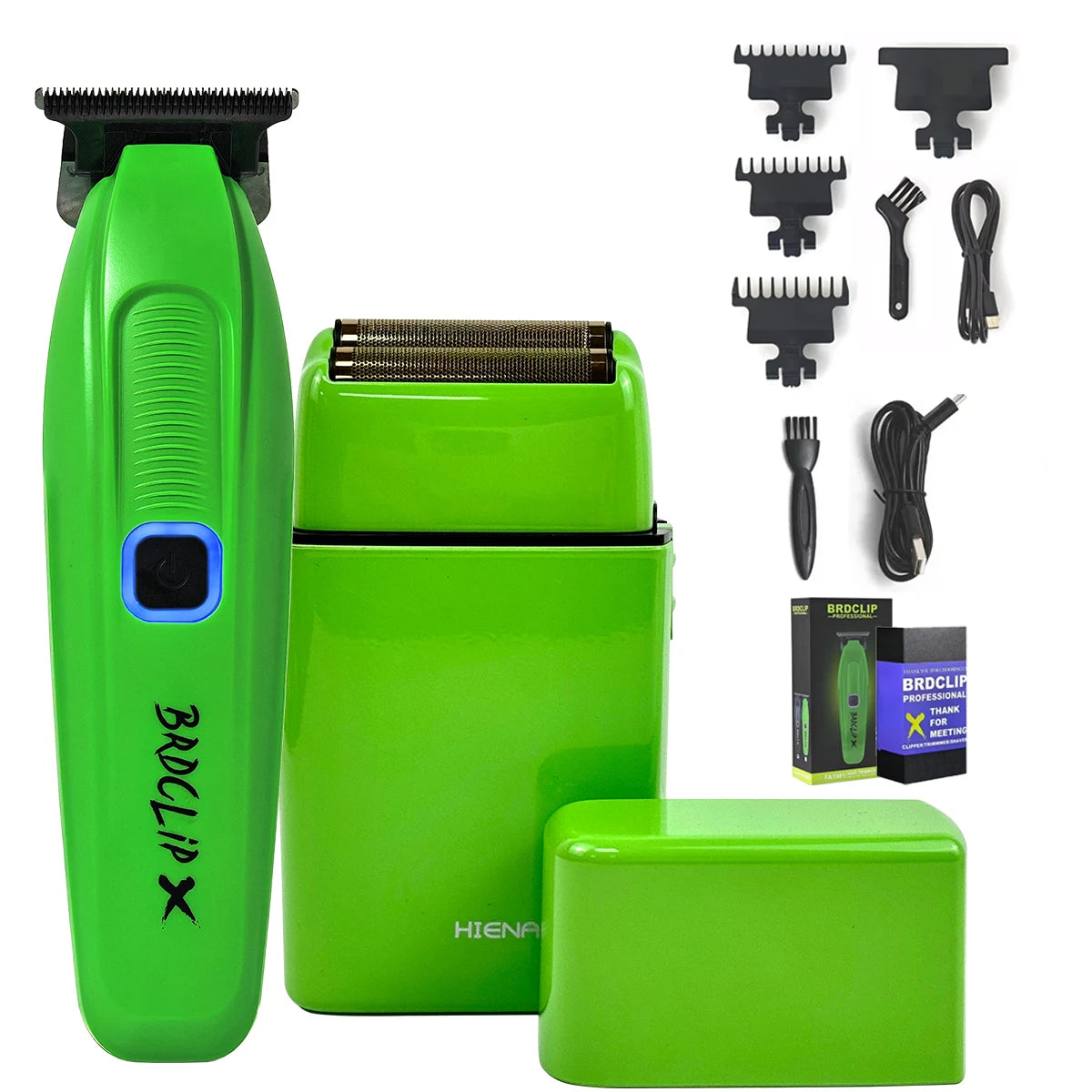 BRDCLIP High Power Professional Barber 2PC Set 8000rpm Shaver Sculpting Salon Hair Trimmer Ceramic Blade Clipper Finish Machine