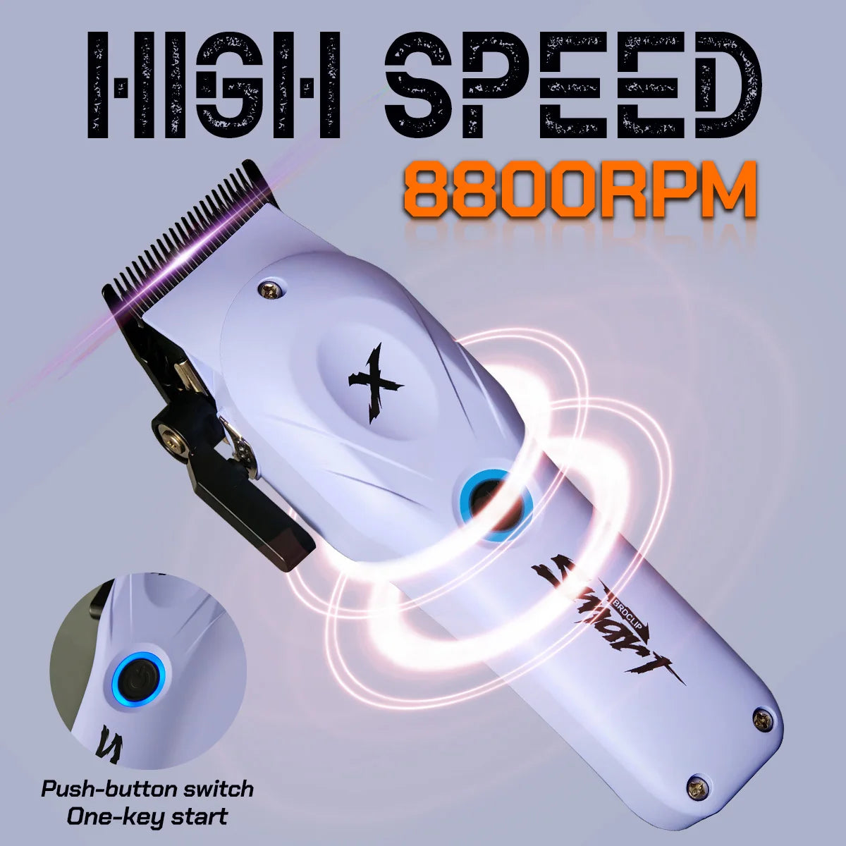 8800RPM New Professional BRDCLIP BRD-108 Electric High Power Motor Hair Clipper Hair Salon 4500mAH DLC Blade Men Barber Machine