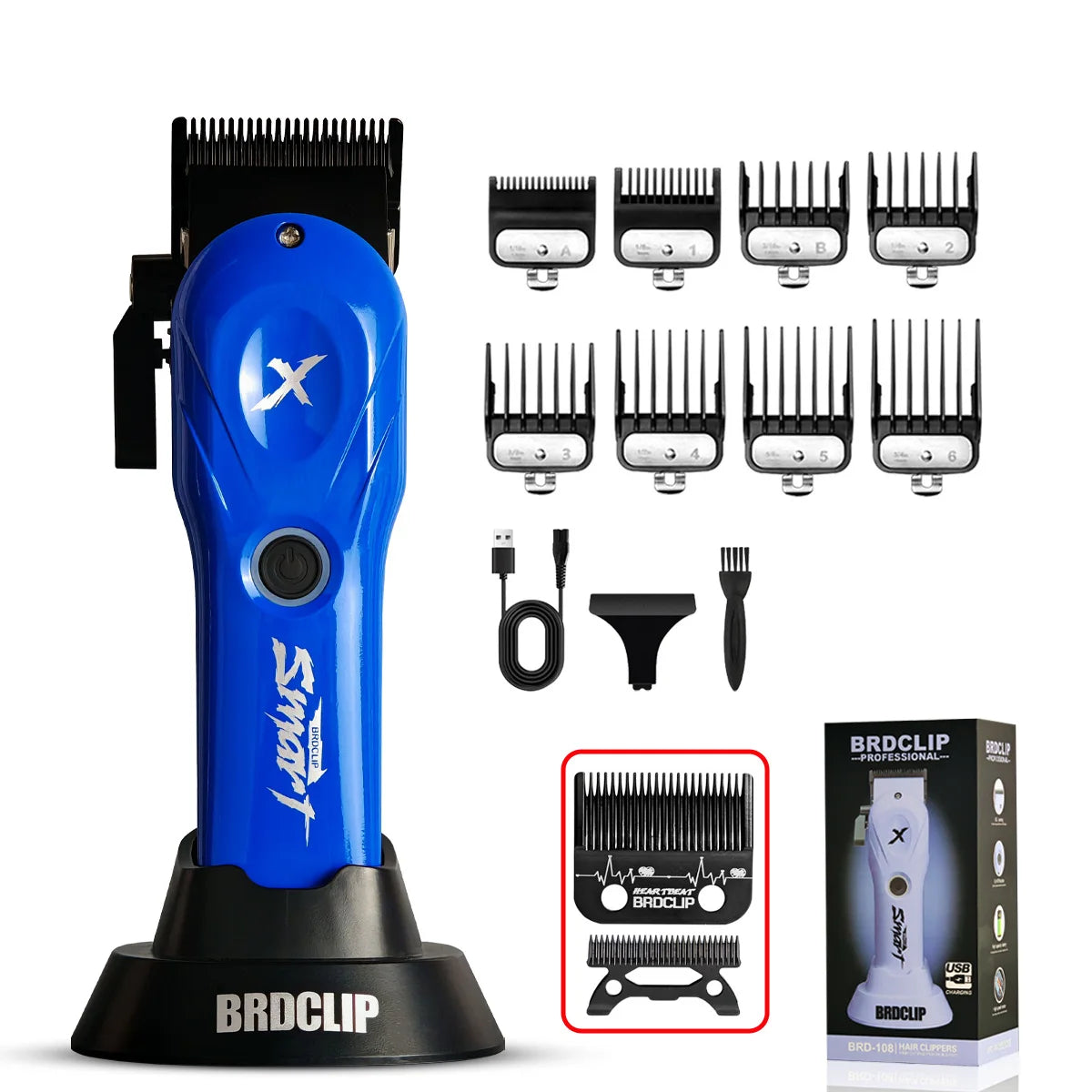 8800RPM New Professional BRDCLIP BRD-108 Electric High Power Motor Hair Clipper Hair Salon 4500mAH DLC Blade Men Barber Machine