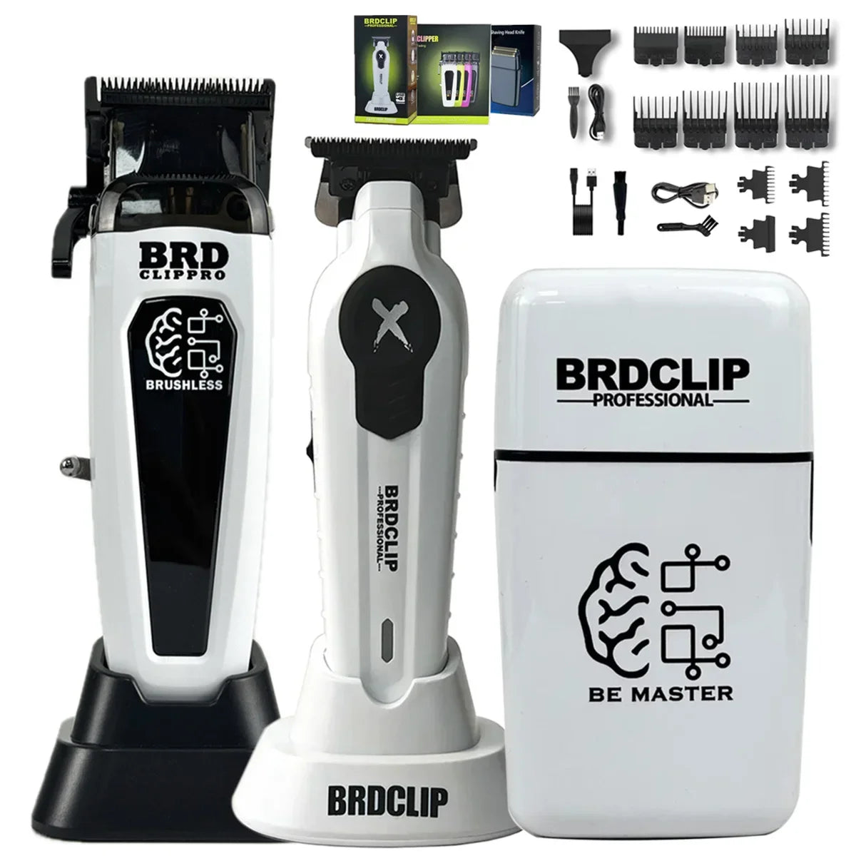 Professional BRDCLIP Barber FA1C FA1T JC10000 White 8800RPM 10000RPM DLC FADE Blade Hair Clipper Electric Trimmer Charging Base