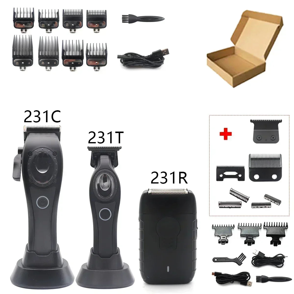 Professional Hair Clipper Hair Cutting Machine Electric Men's Trimmer with Seat Charger 8000RPM DLC Coated Blades New Model