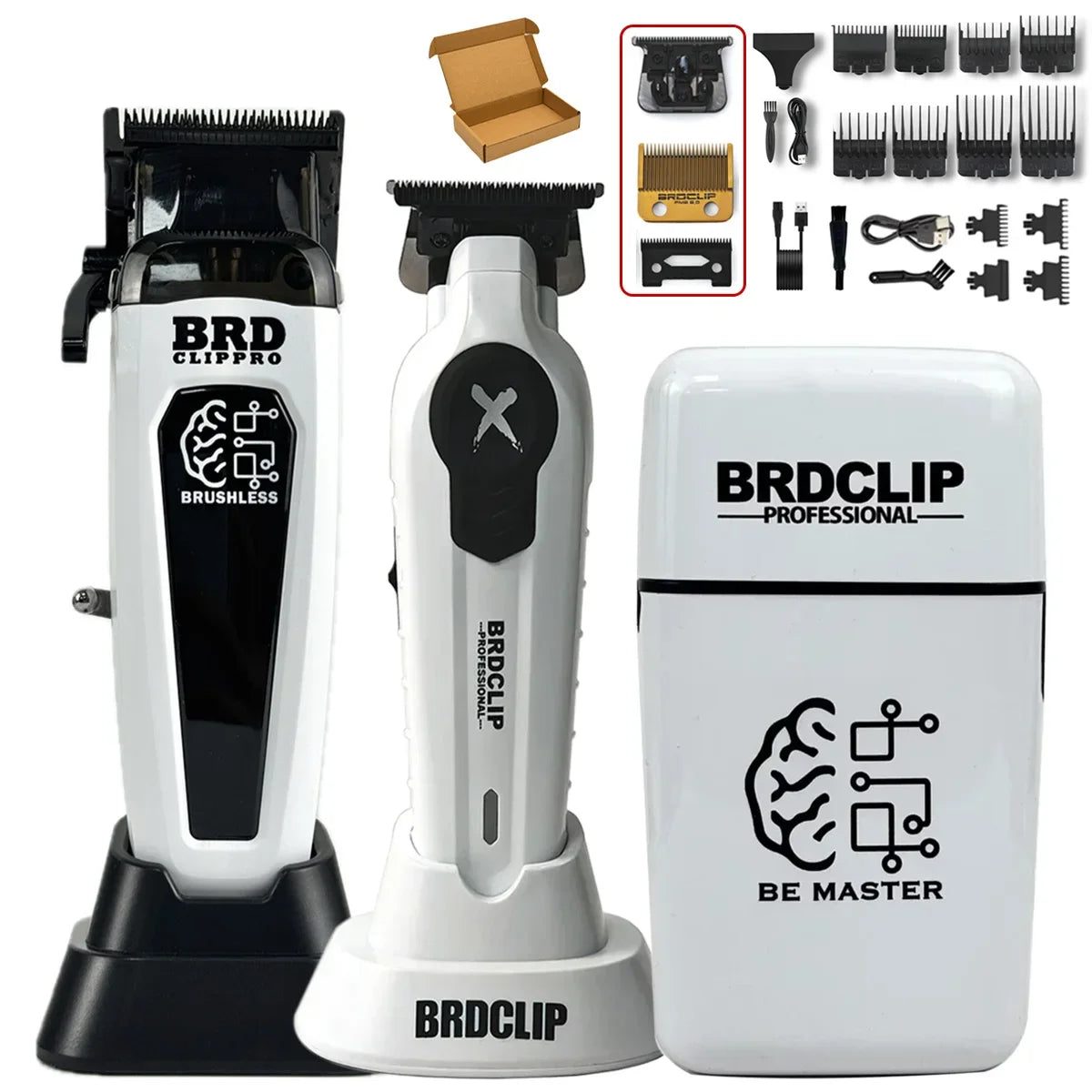 Professional BRDCLIP Barber FA1C FA1T JC10000 White 8800RPM 10000RPM DLC FADE Blade Hair Clipper Electric Trimmer Charging Base