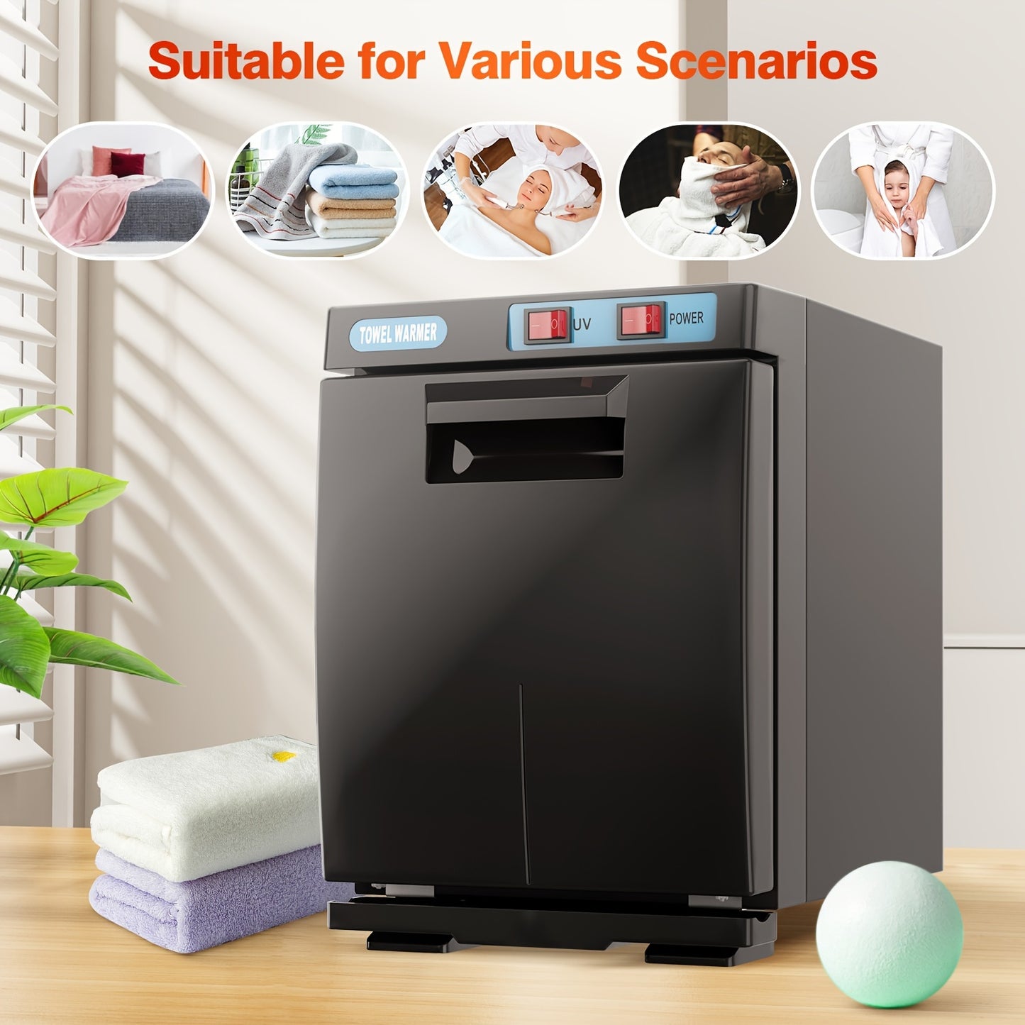 UV 1.32gal Hot Towel Warmer Freestanding Towel Warmer Cabinet, Professional Spa 2-in-1 Heater for Facials - Quick Heating Towel Cabinet for Salon, Barber, Esthetician, Gym, Home, Hotel