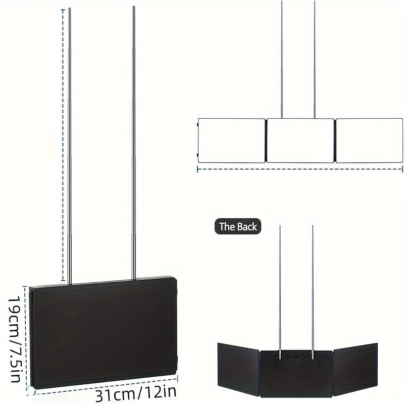 LED 3 Way Mirror For Self Hair Cutting Mirror Makeup Mirror Barber Supplies Accessories 360 Vanity Mirrors With Light Trifold Mirror To See Back Of Head