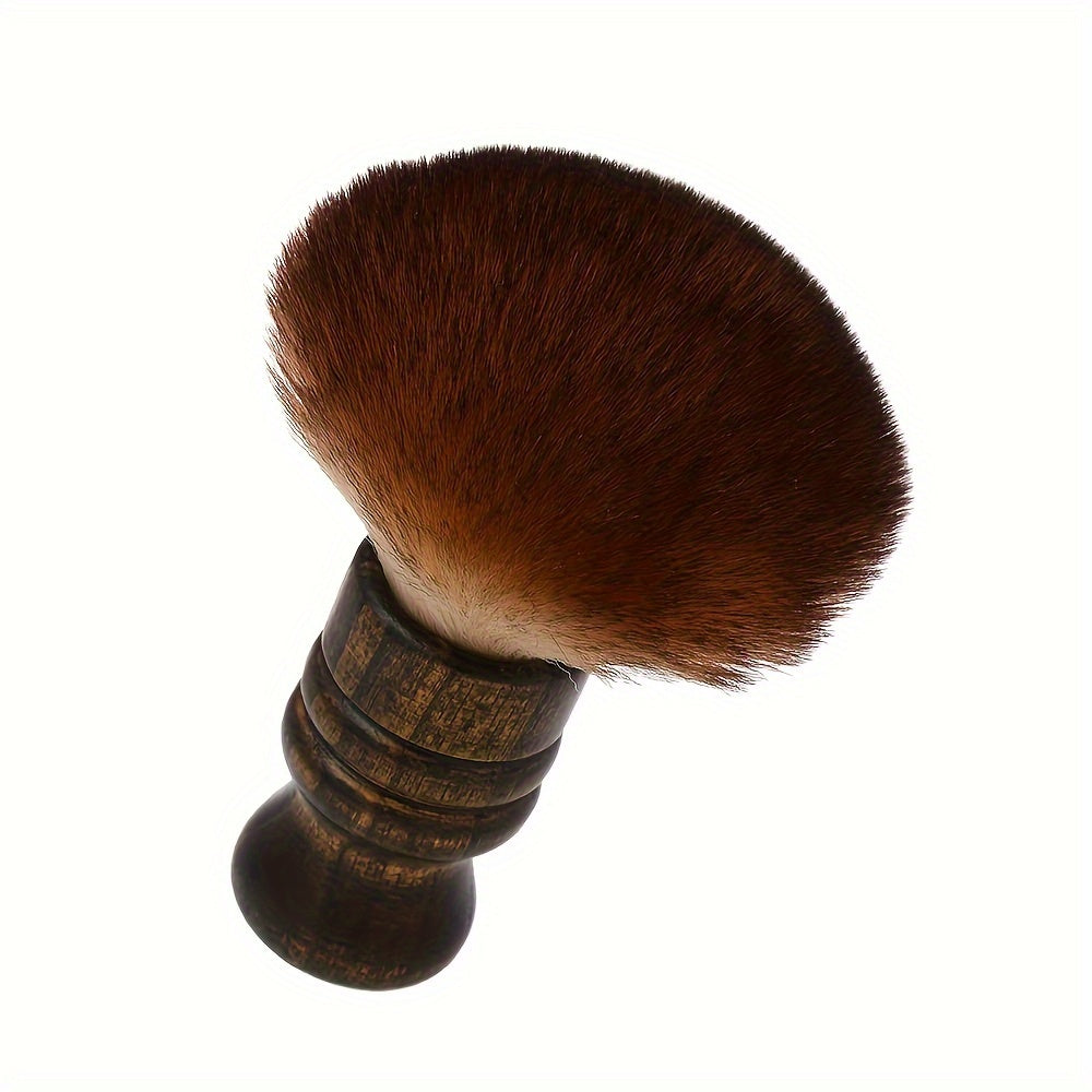 Barber Neck Duster Brush, Soft Natural Fiber Bristles, Wood Handle, Hair Cutting And Styling Dust Brush For Salon & Home Use